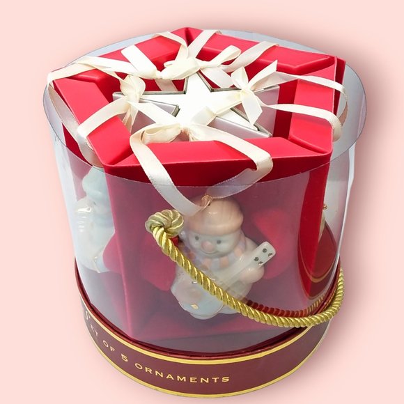 Lenox Snowman Ornaments Set of 5 Playing Instruments Gilded Porcelain Christmas - Picture 12 of 14